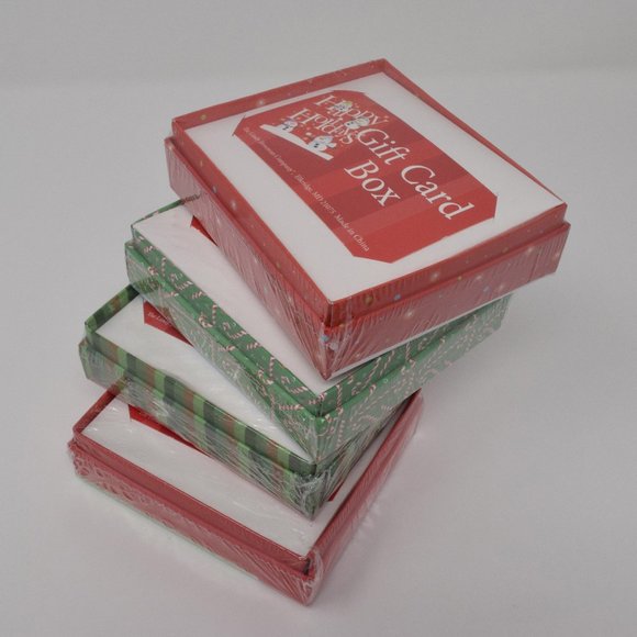 4 Holiday Gift Card Holder Box Christmas New Xmas - Picture 5 of 7